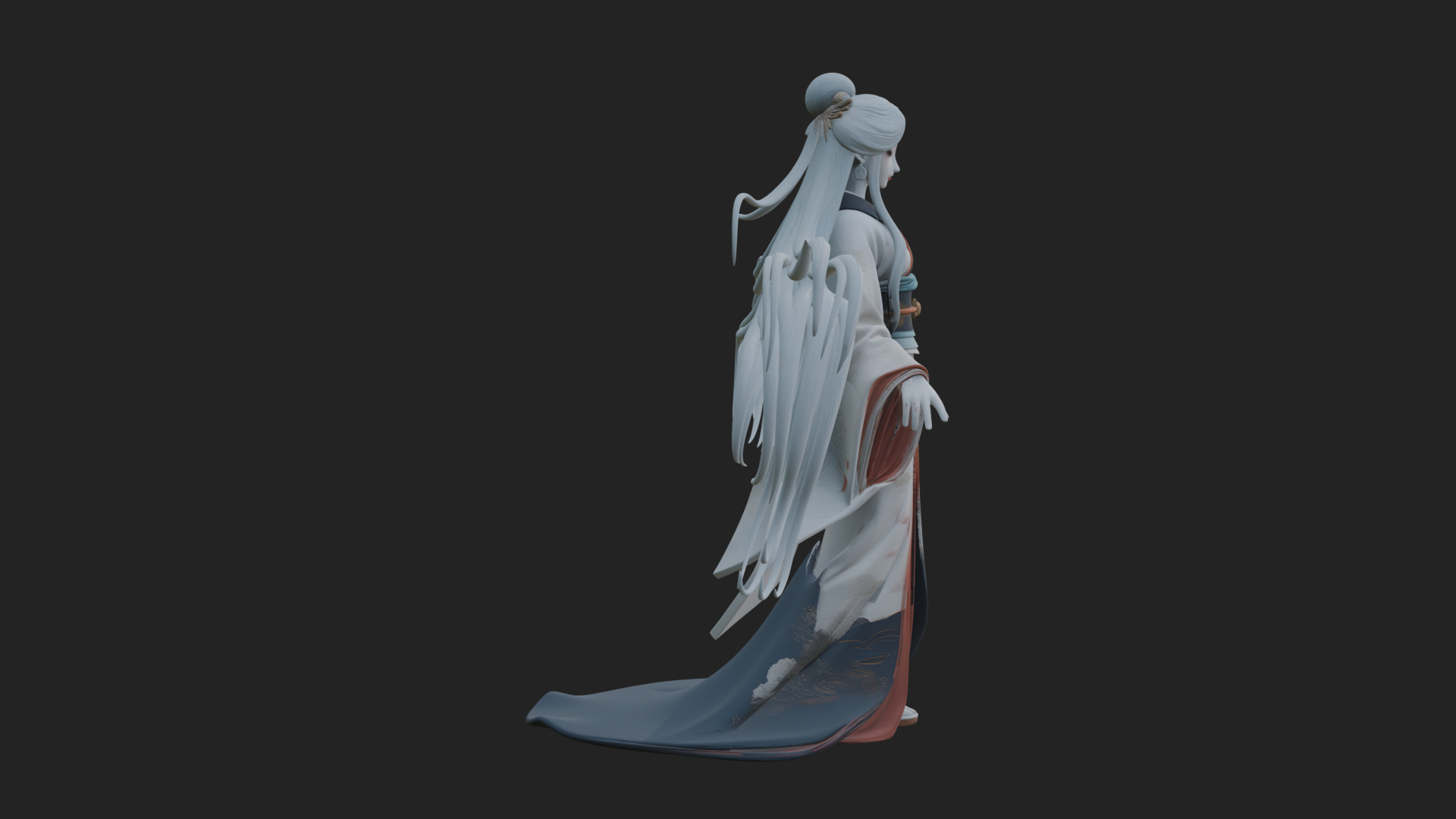Crescent Crown Priestess Statue Design 6 3D Print Model 3D Model
