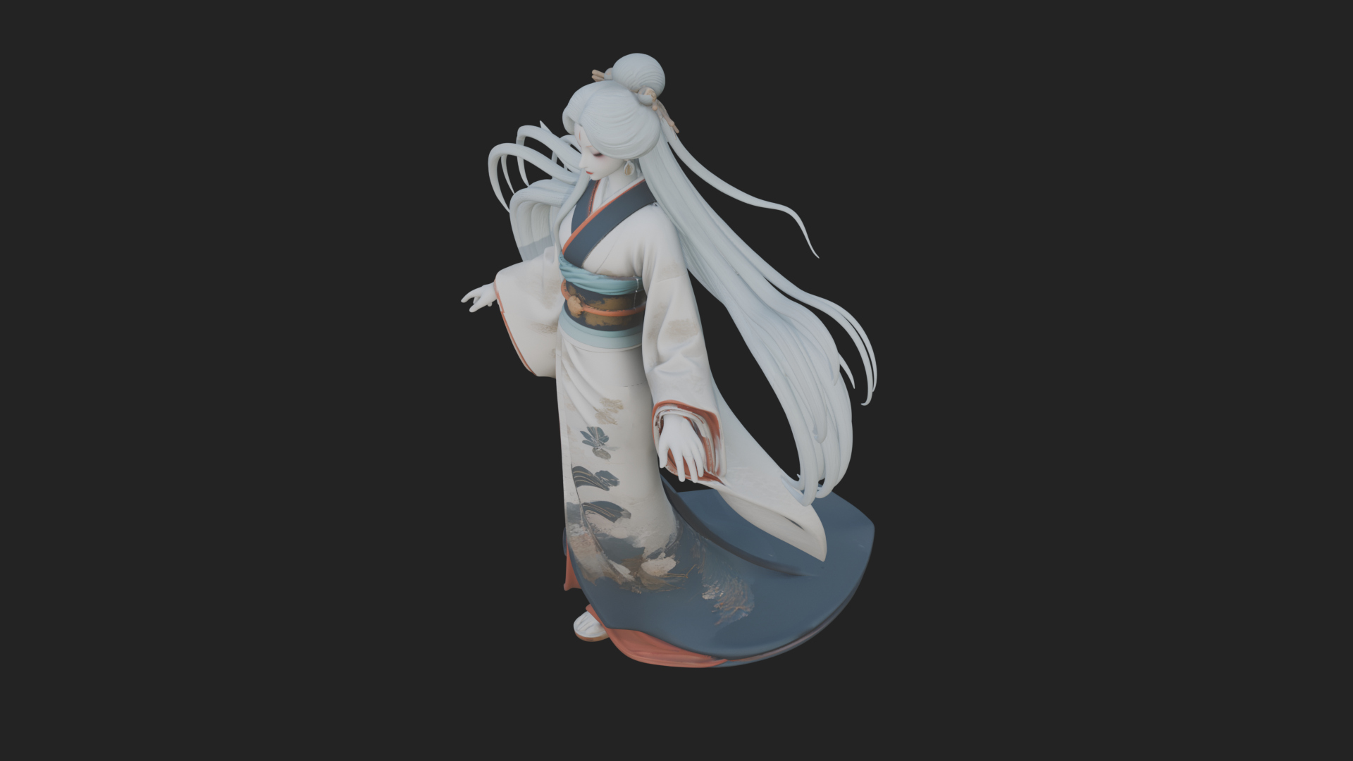 Crescent Crown Priestess Statue Design 6 3D Print Model 3D Model