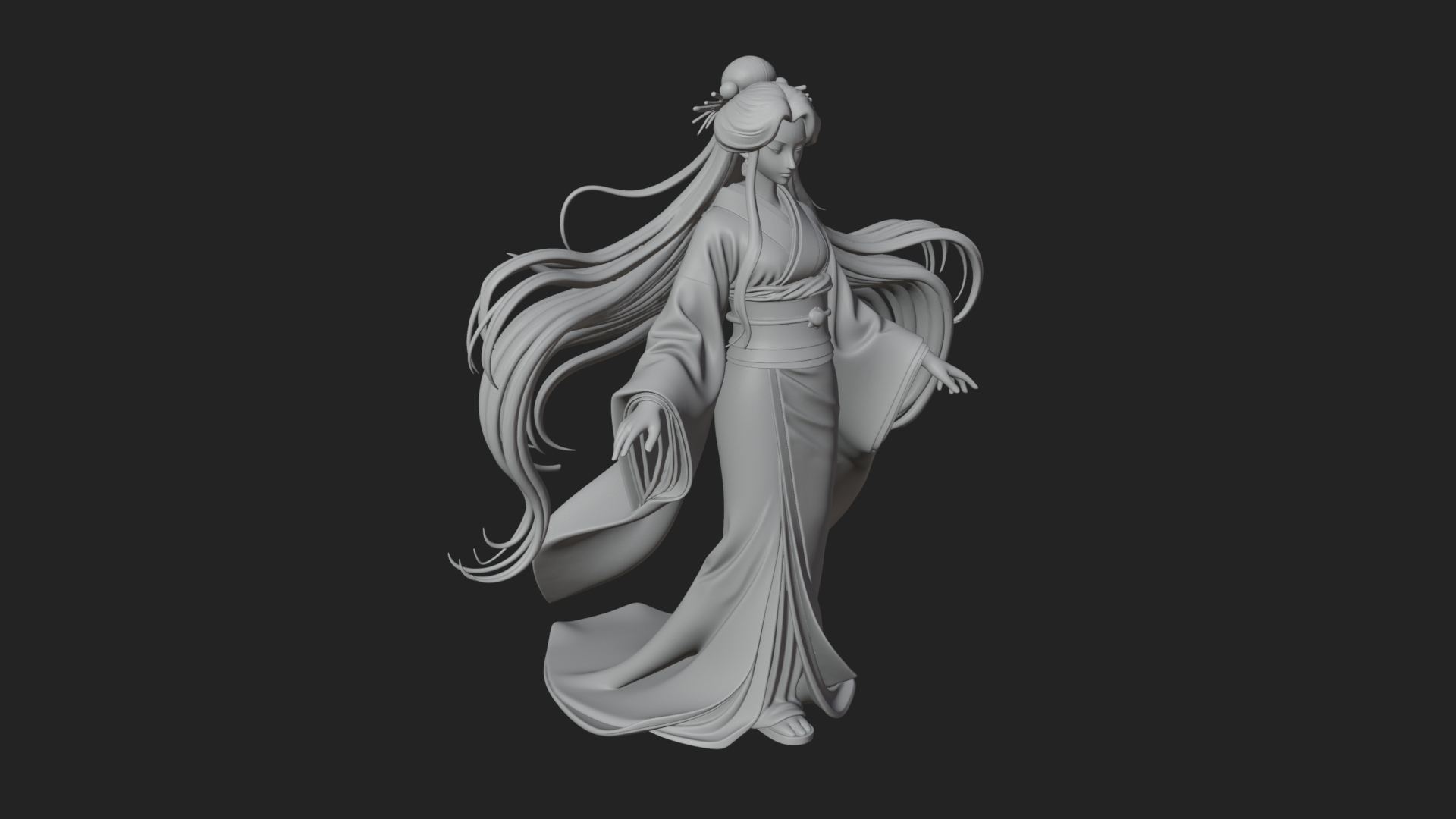 Crescent Crown Priestess Statue Design 6 3D Print Model 3D Model