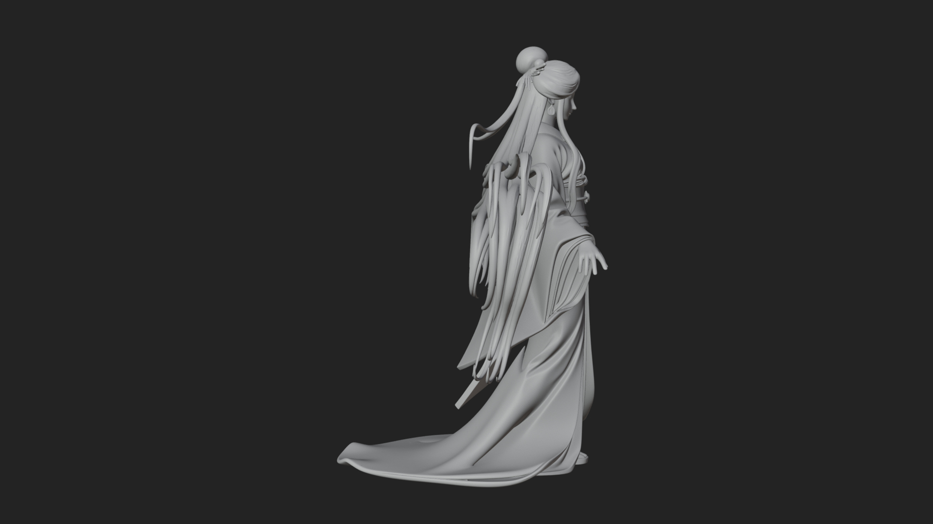 Crescent Crown Priestess Statue Design 6 3D Print Model 3D Model