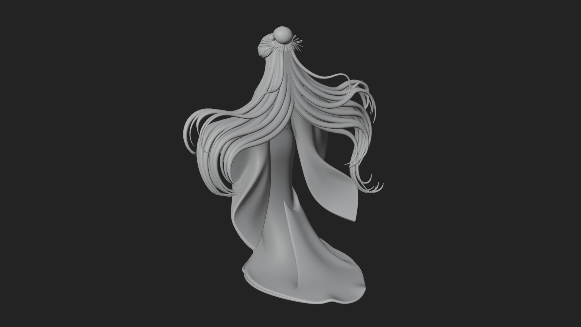 Crescent Crown Priestess Statue Design 6 3D Print Model 3D Model