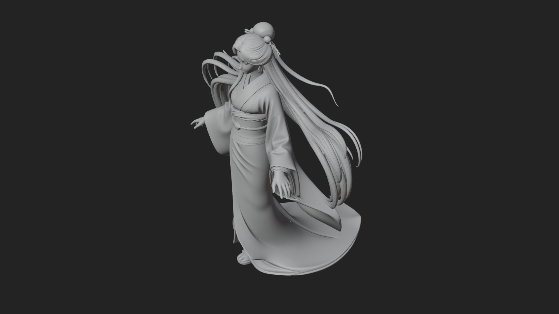 Crescent Crown Priestess Statue Design 6 3D Print Model 3D Model