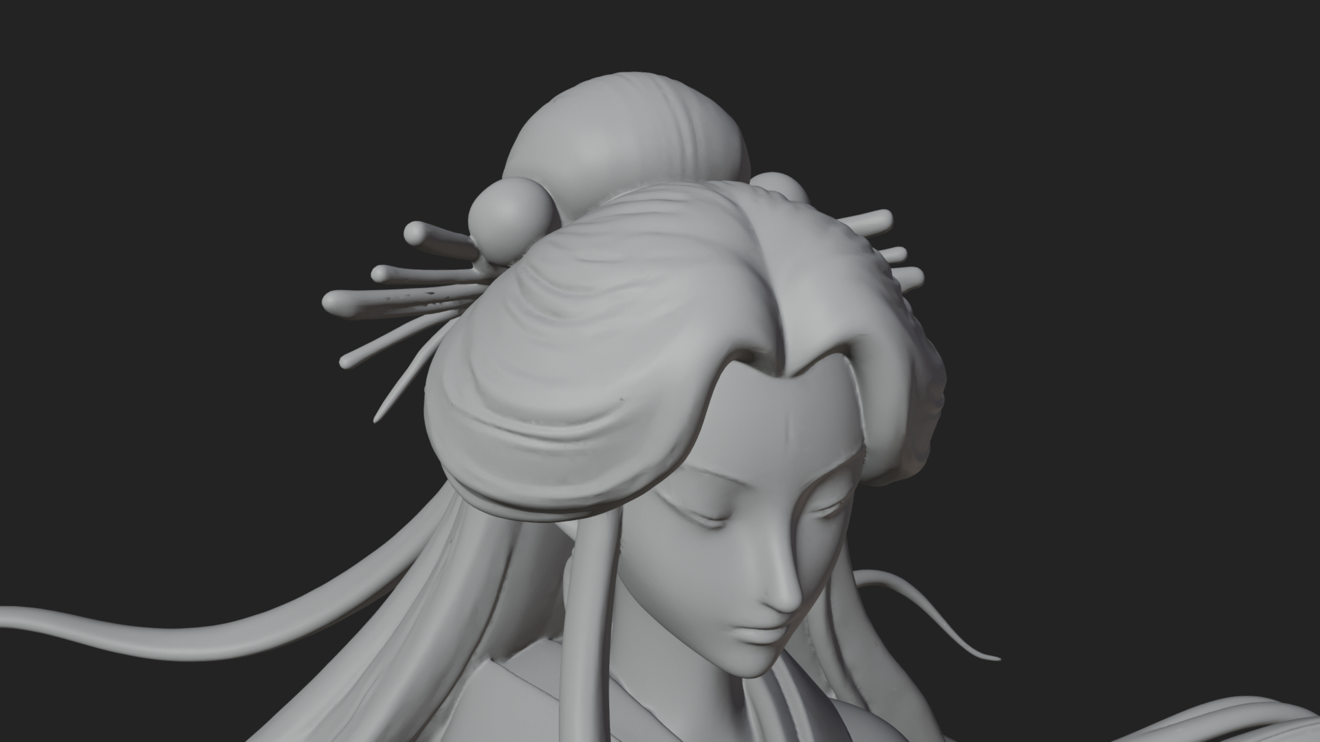 Crescent Crown Priestess Statue Design 6 3D Print Model 3D Model