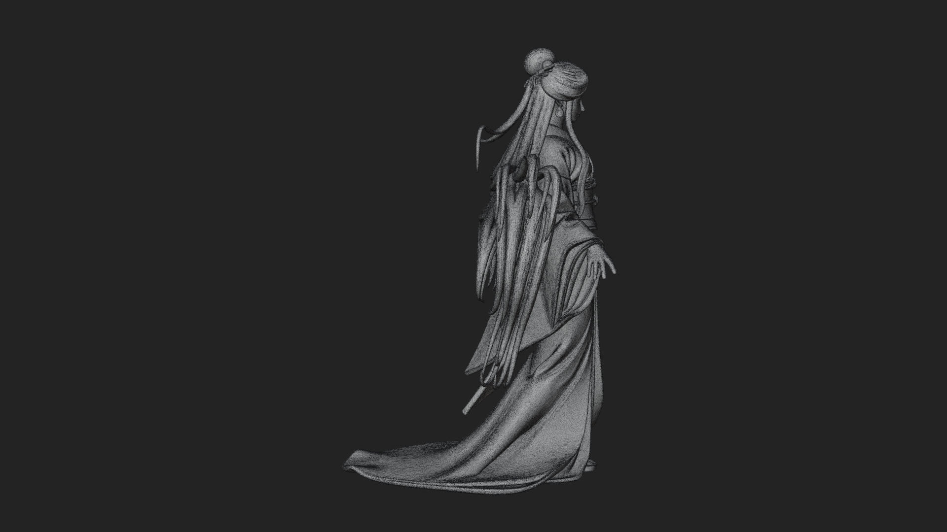 Crescent Crown Priestess Statue Design 6 3D Print Model 3D Model