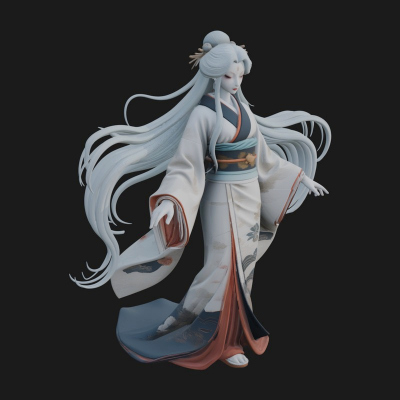 Crescent Crown Priestess Statue Design 6 3D Print Model