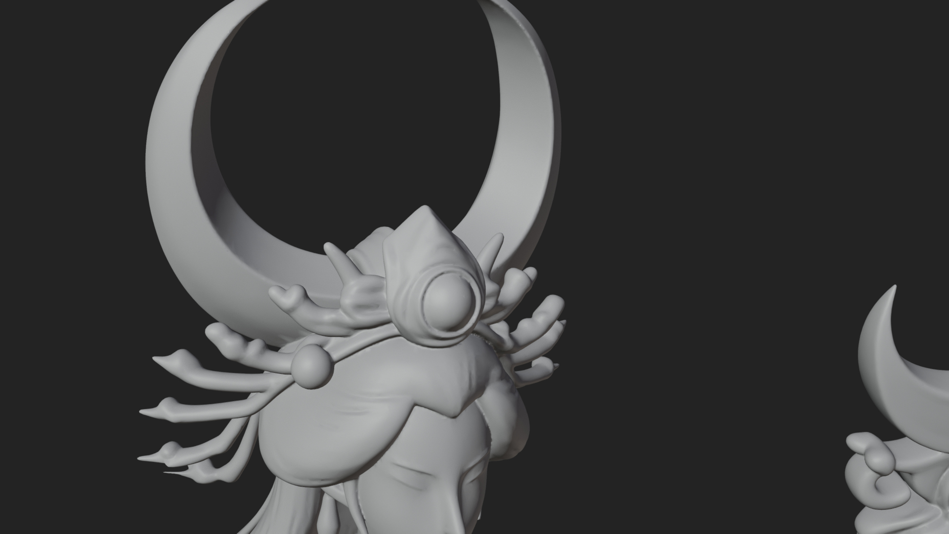 Crescent Crown Priestess Statue Design 7 3D Print Model 3D Model