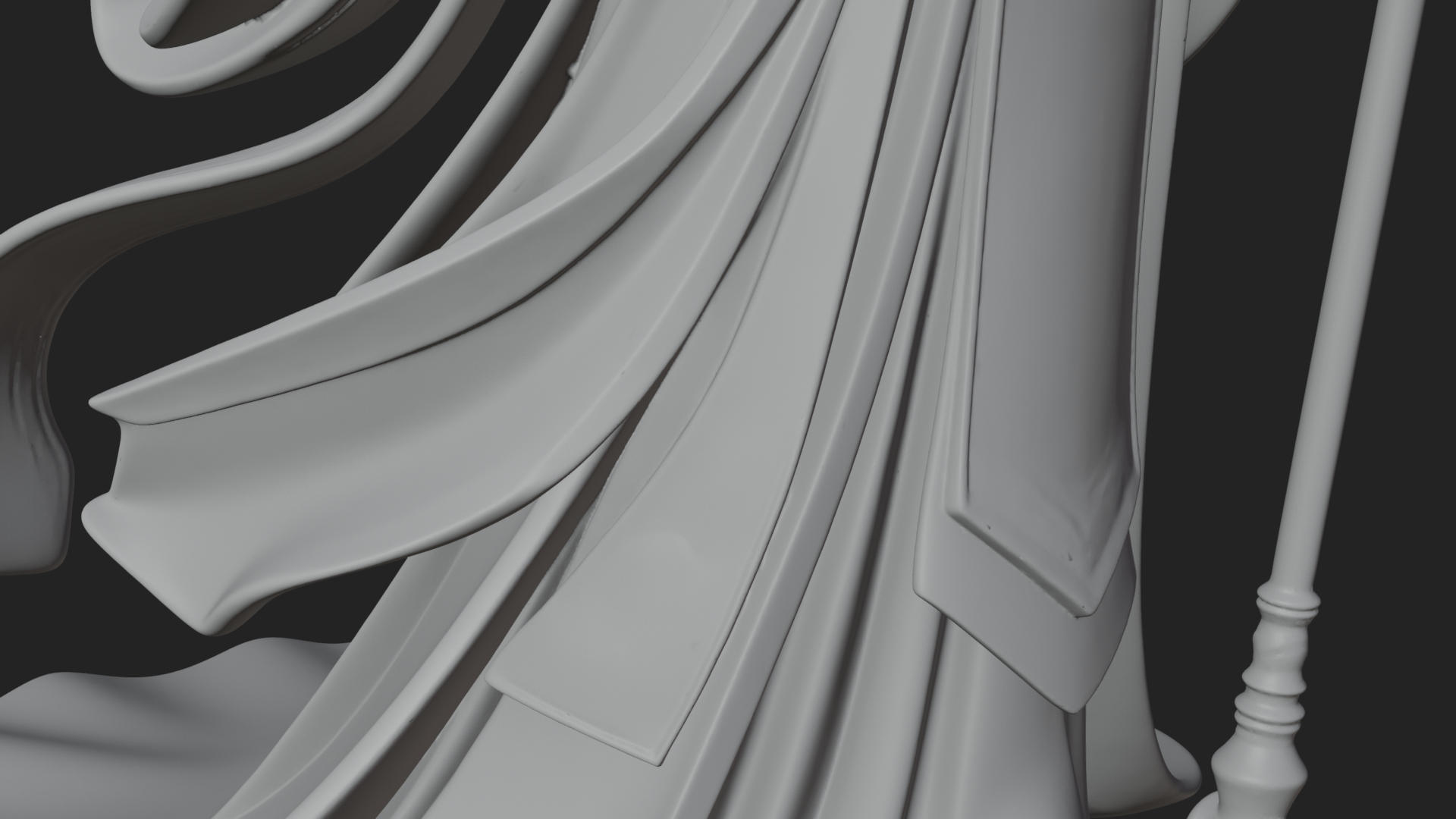 Crescent Crown Priestess Statue Design 7 3D Print Model 3D Model