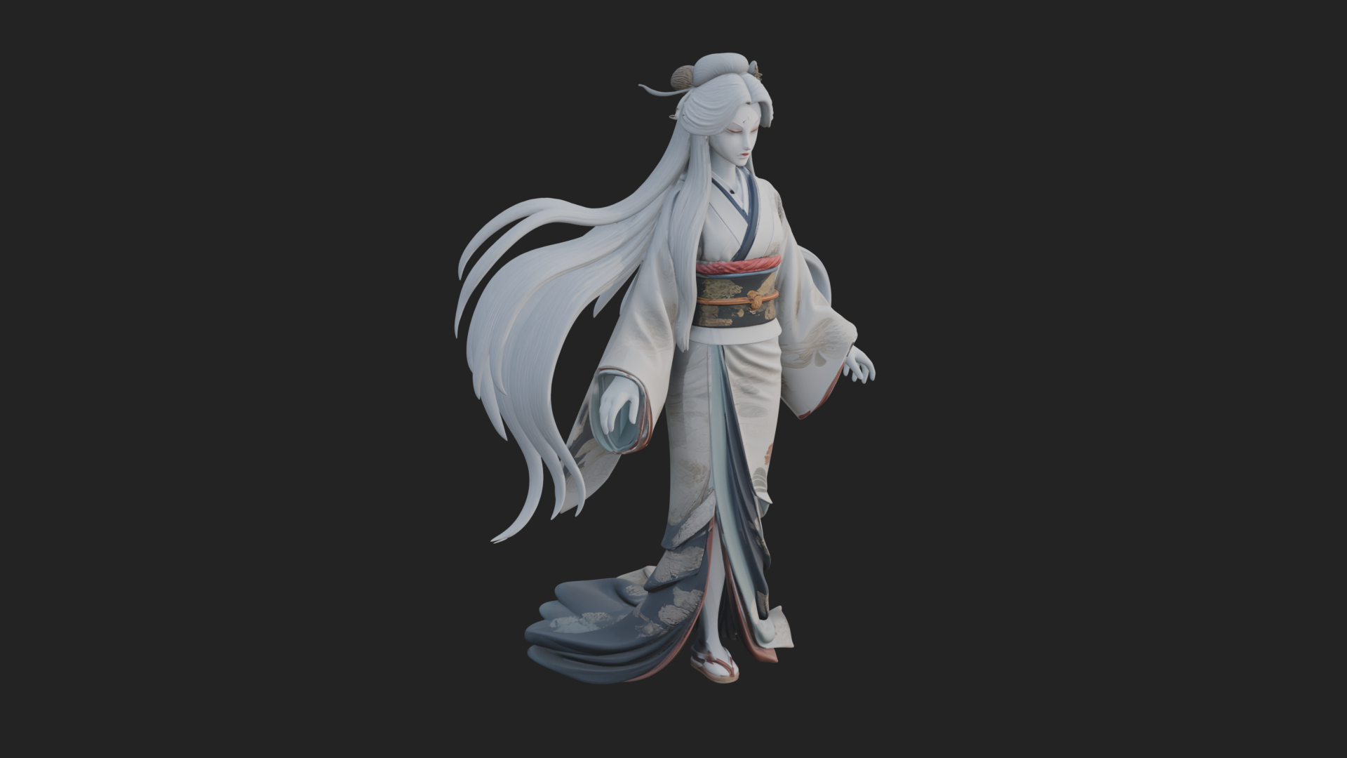 Crescent Crown Priestess Statue Design 8 3D Print Model 3D Model