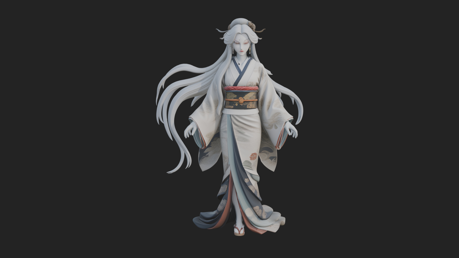 Crescent Crown Priestess Statue Design 8 3D Print Model 3D Model