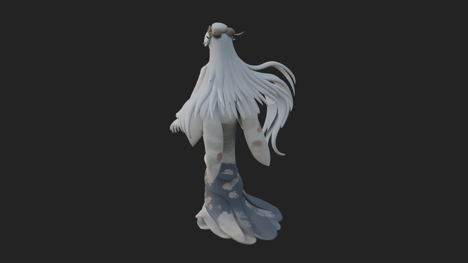 Crescent Crown Priestess Statue Design 8 3D Print Model 3D Model