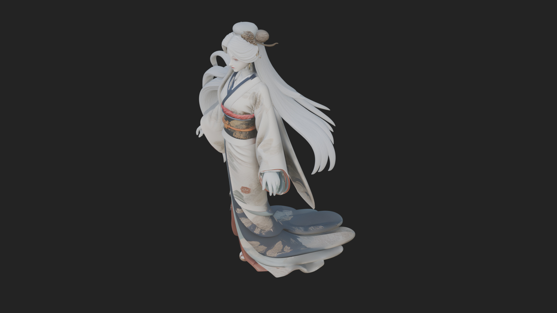 Crescent Crown Priestess Statue Design 8 3D Print Model 3D Model