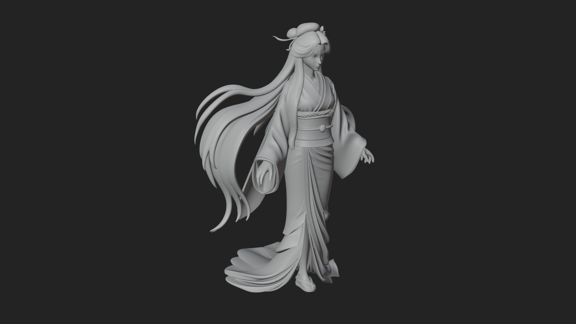 Crescent Crown Priestess Statue Design 8 3D Print Model 3D Model