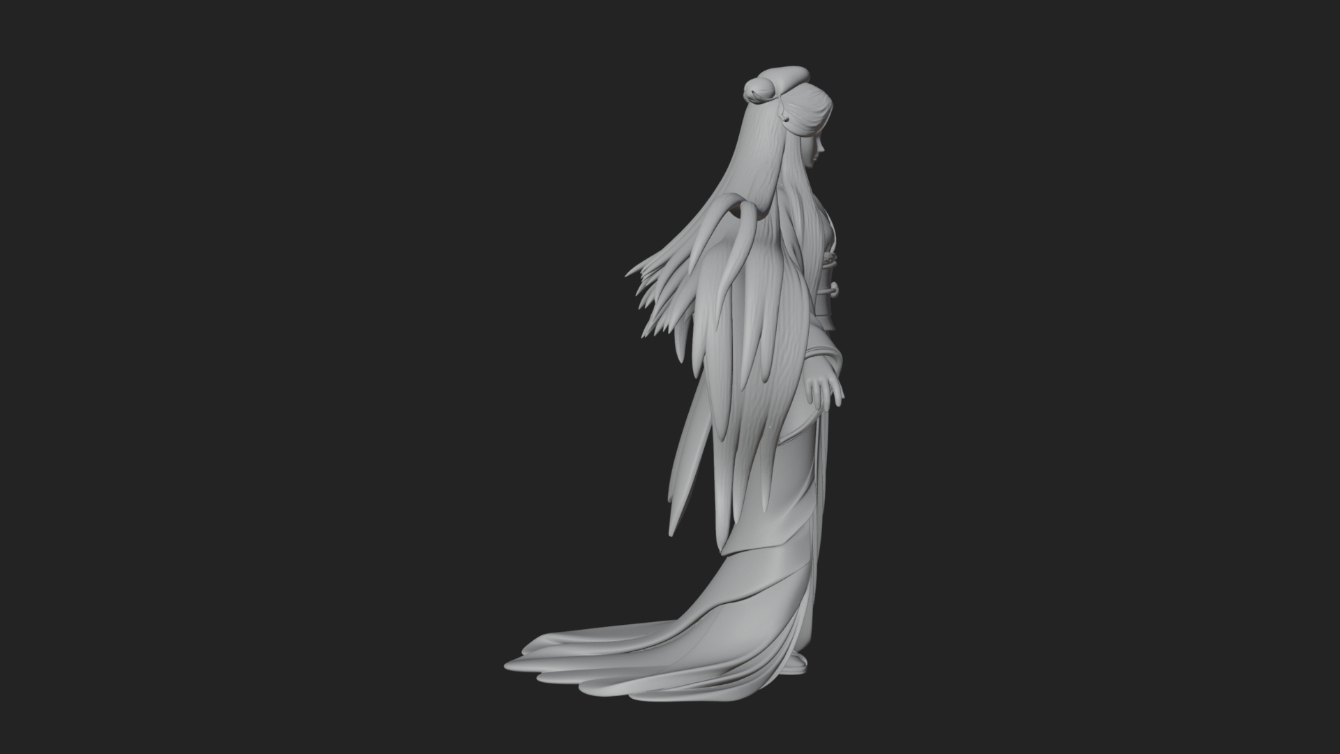 Crescent Crown Priestess Statue Design 8 3D Print Model 3D Model