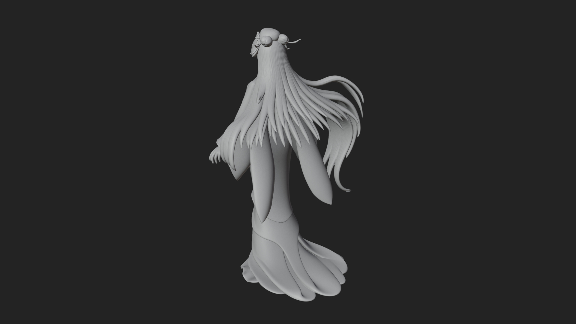 Crescent Crown Priestess Statue Design 8 3D Print Model 3D Model