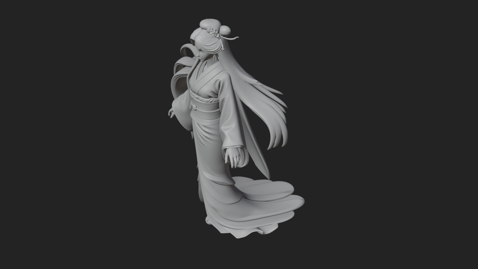 Crescent Crown Priestess Statue Design 8 3D Print Model 3D Model