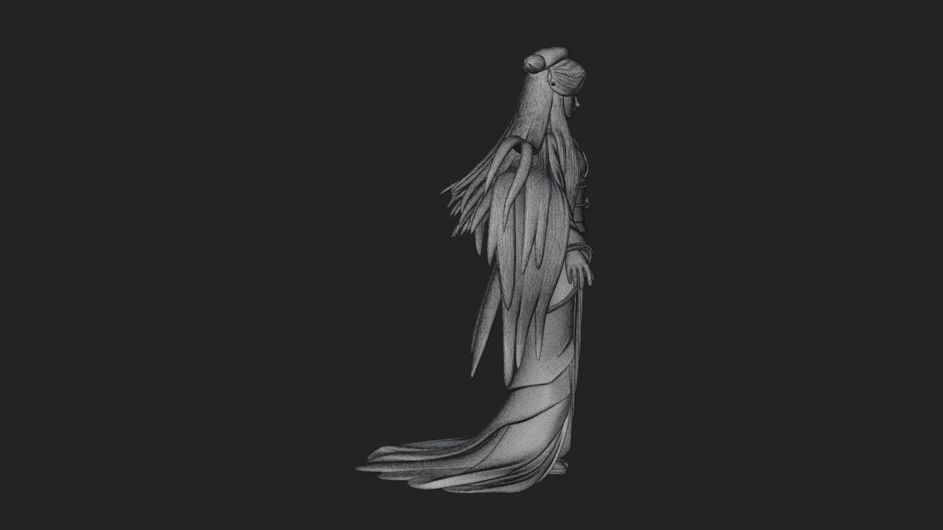 Crescent Crown Priestess Statue Design 8 3D Print Model 3D Model