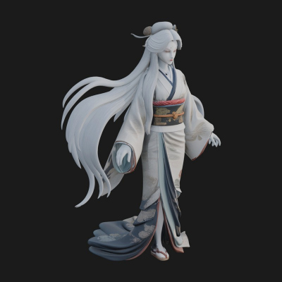 Crescent Crown Priestess Statue Design 8 3D Print Model