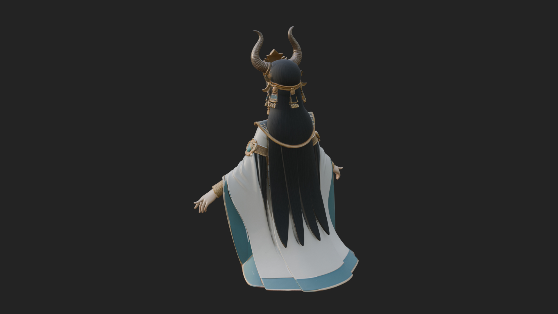 Crescent Crown Priestess Statue Design 9 3D Print Model 3D Model