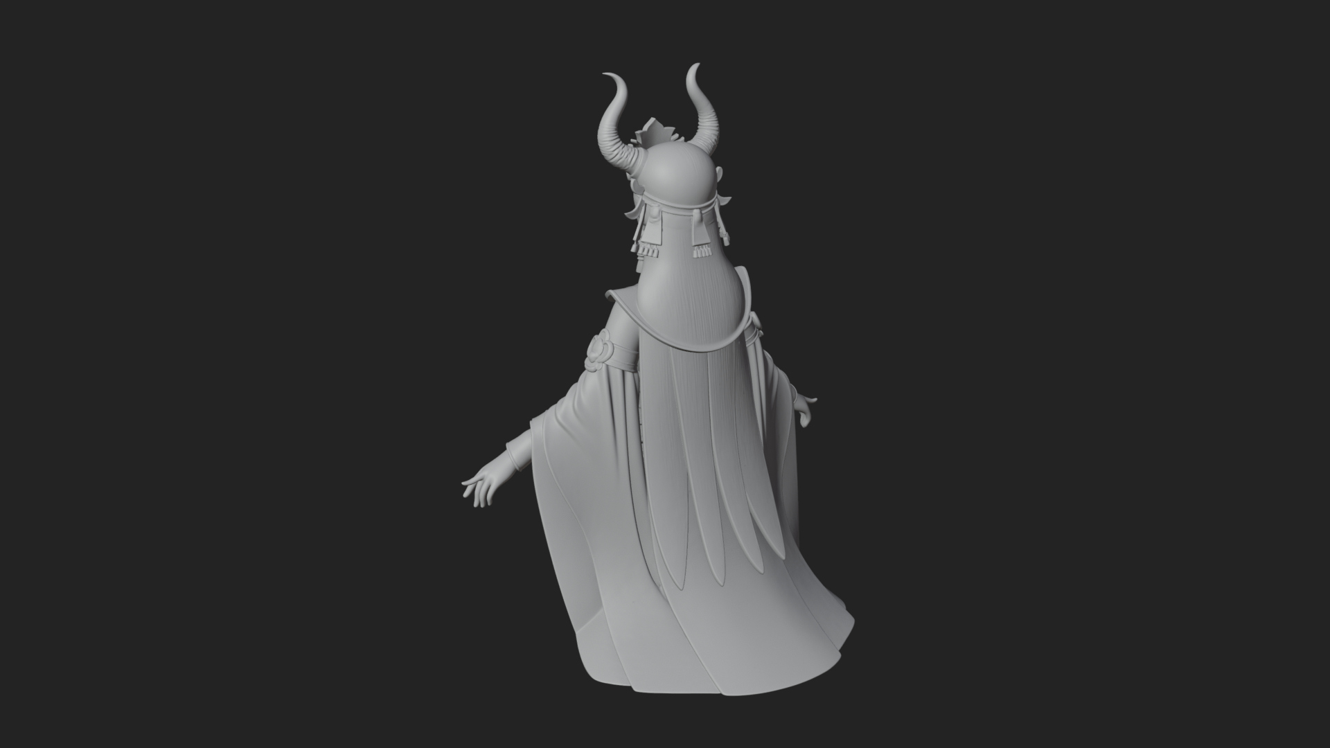 Crescent Crown Priestess Statue Design 9 3D Print Model 3D Model