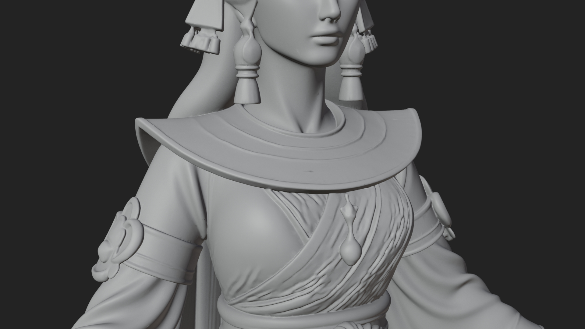 Crescent Crown Priestess Statue Design 9 3D Print Model 3D Model