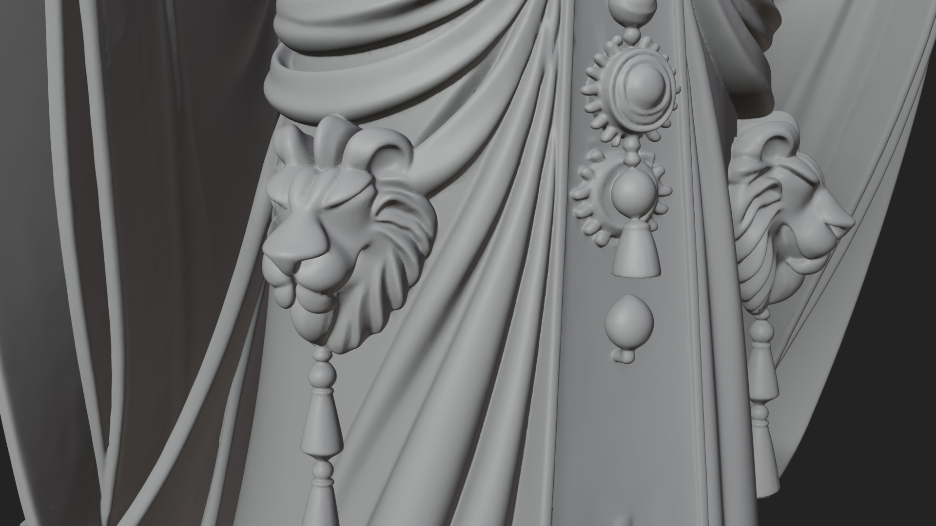 Crescent Crown Priestess Statue Design 9 3D Print Model 3D Model