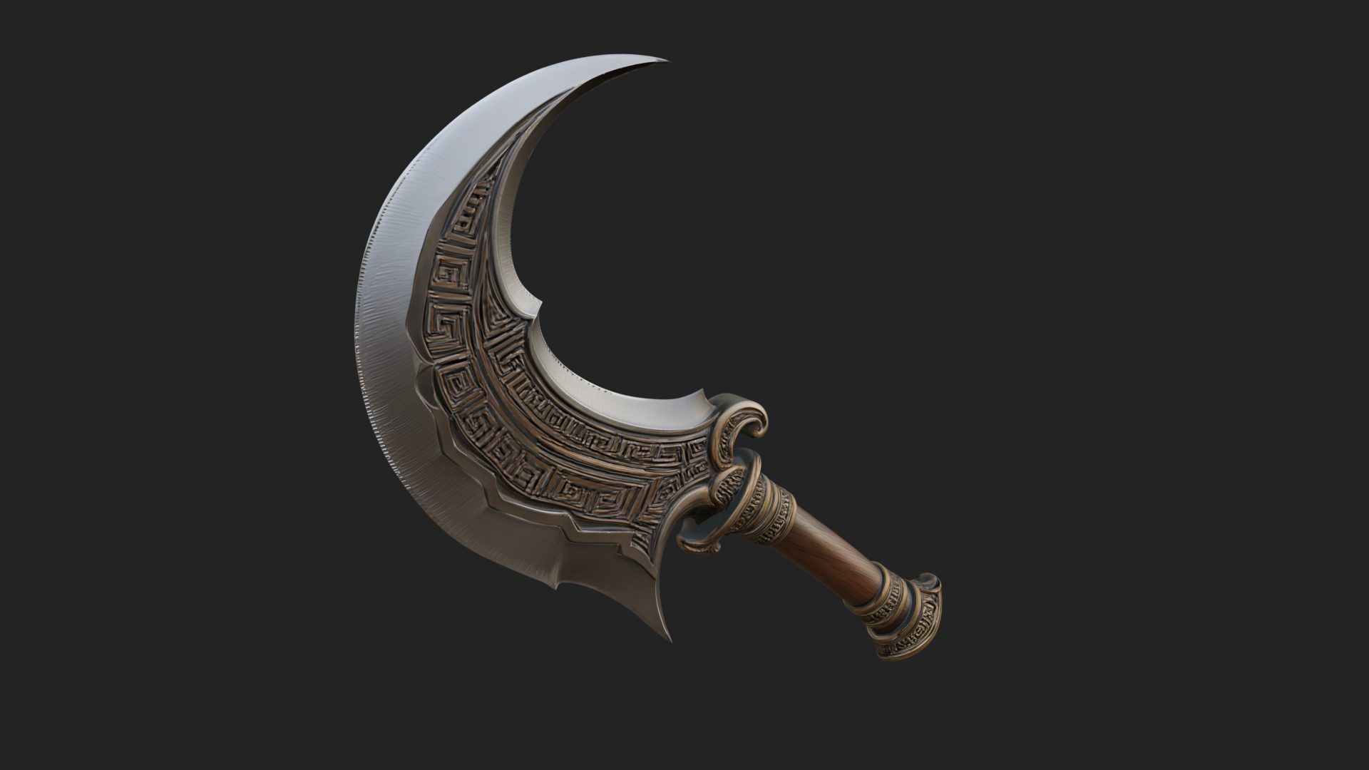 Crescent Hand Blade Model Design 1 3D Print Model 3D Model