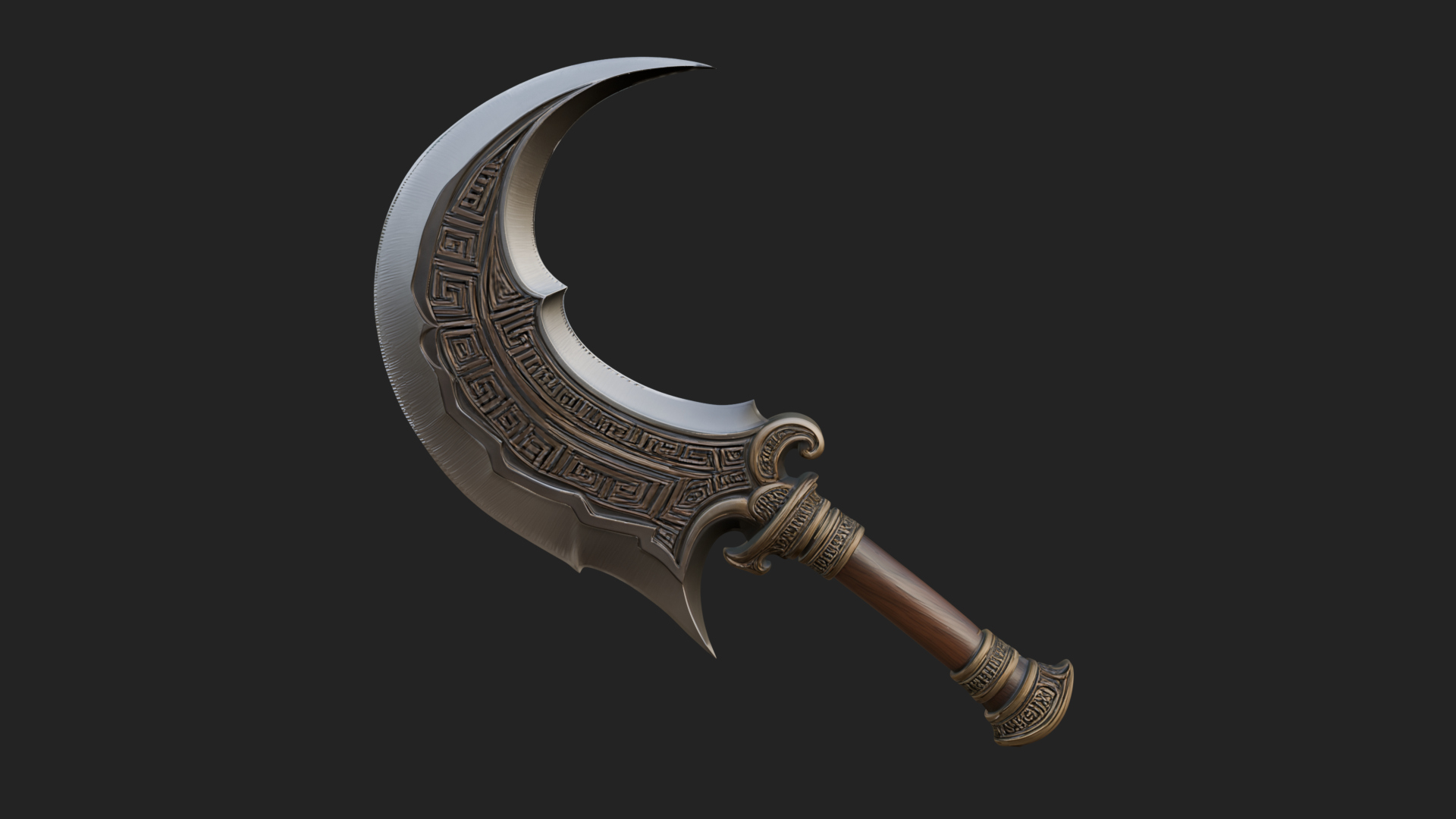 Crescent Hand Blade Model Design 1 3D Print Model 3D Model