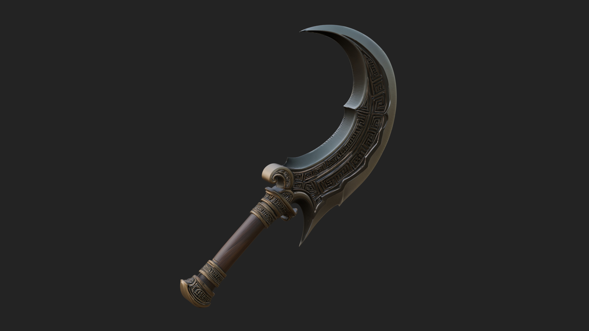 Crescent Hand Blade Model Design 1 3D Print Model 3D Model