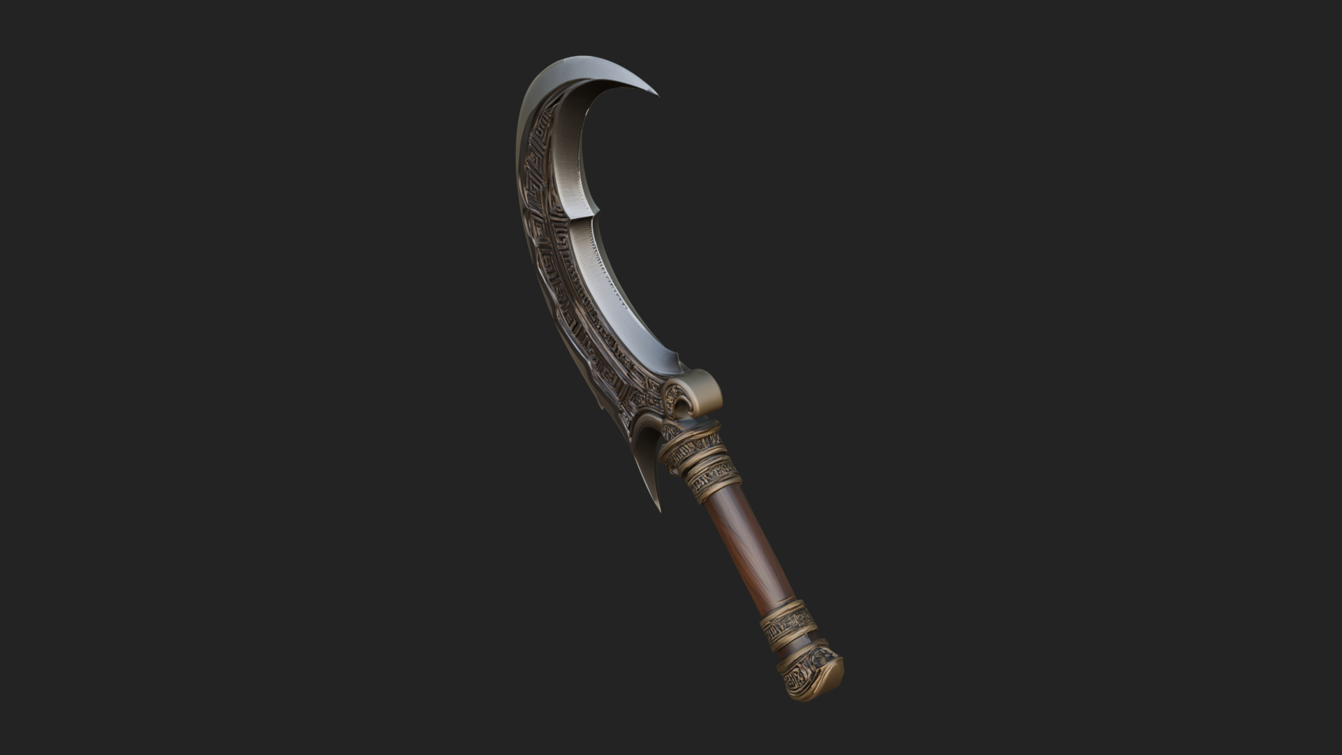 Crescent Hand Blade Model Design 1 3D Print Model 3D Model