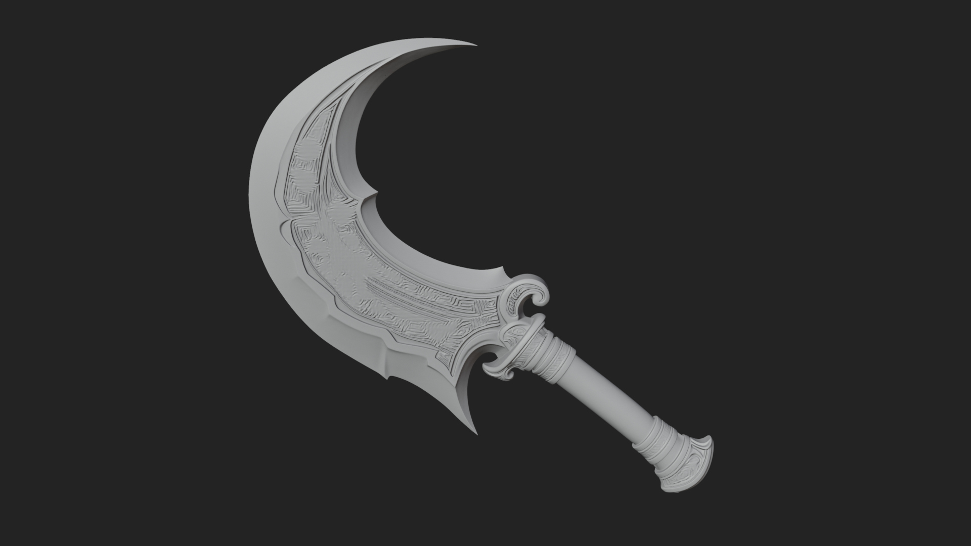 Crescent Hand Blade Model Design 1 3D Print Model 3D Model