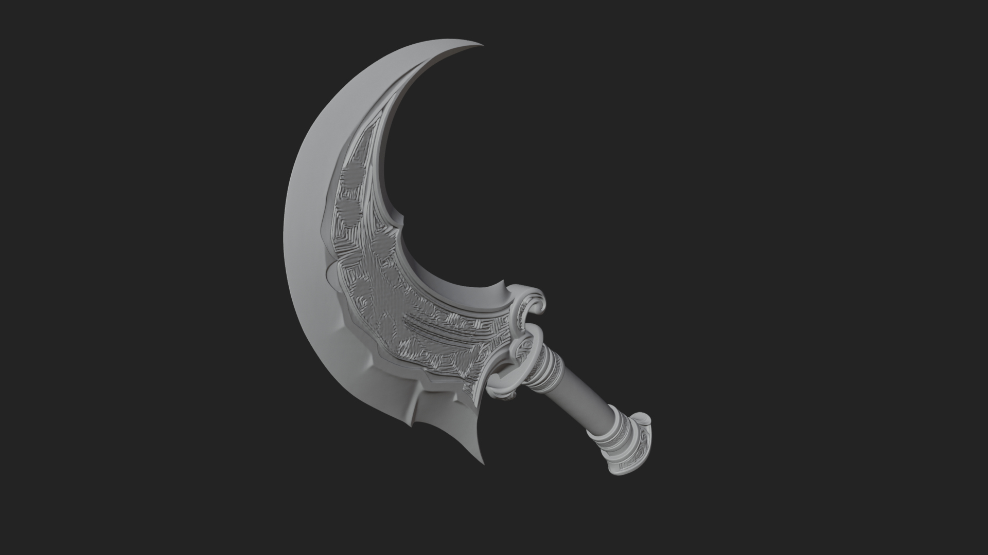 Crescent Hand Blade Model Design 1 3D Print Model 3D Model