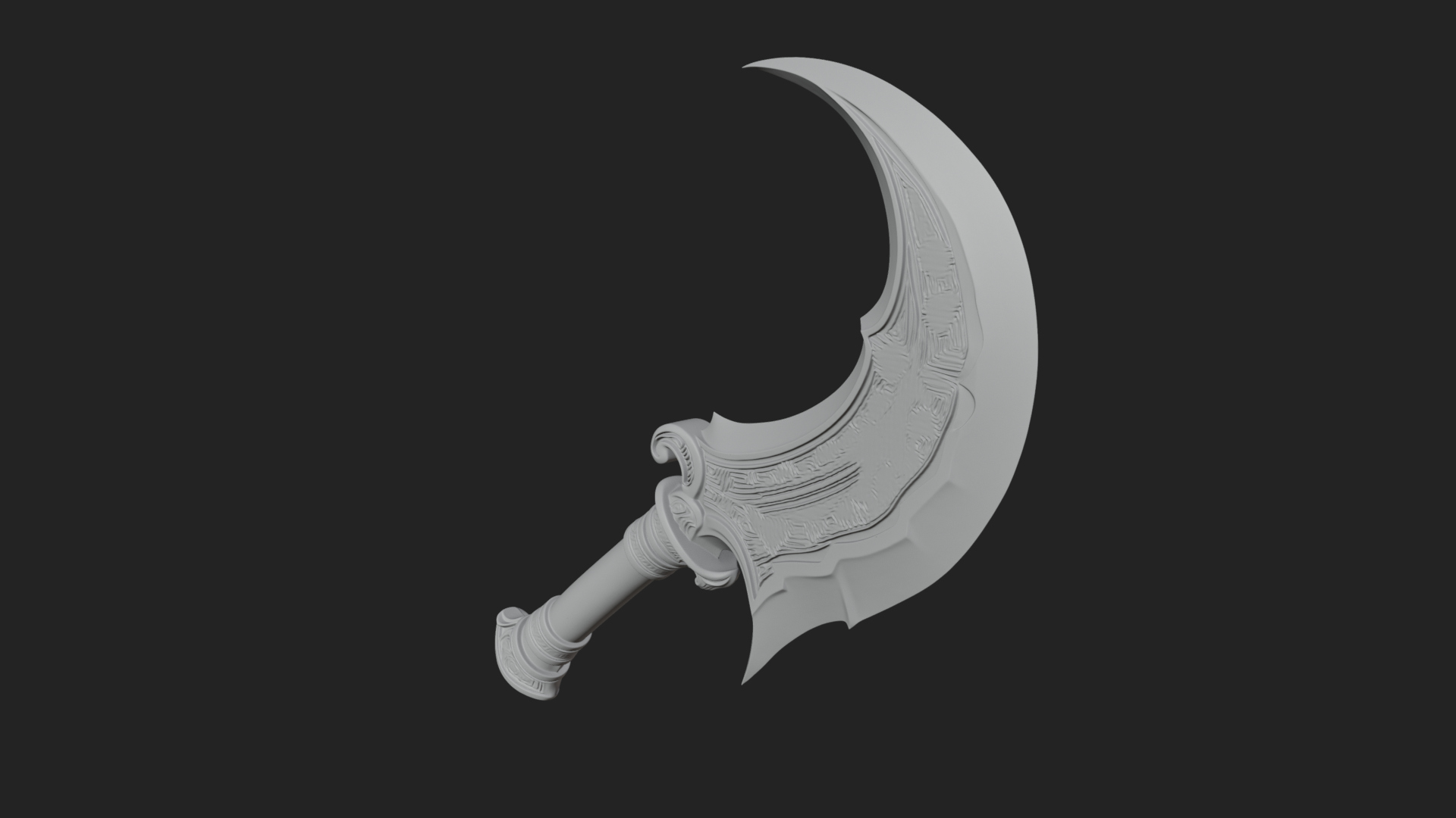 Crescent Hand Blade Model Design 1 3D Print Model 3D Model