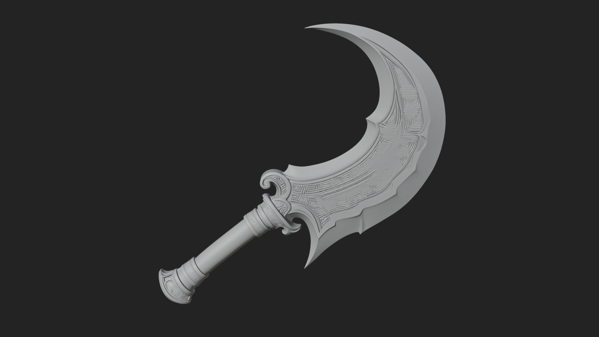 Crescent Hand Blade Model Design 1 3D Print Model 3D Model