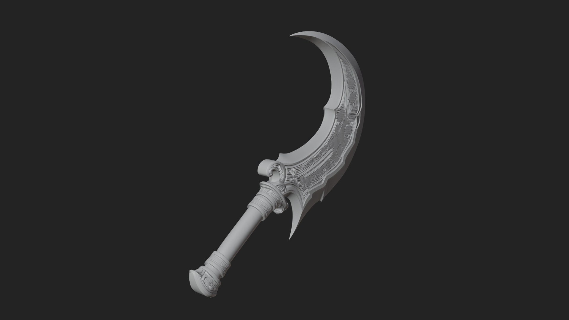 Crescent Hand Blade Model Design 1 3D Print Model 3D Model