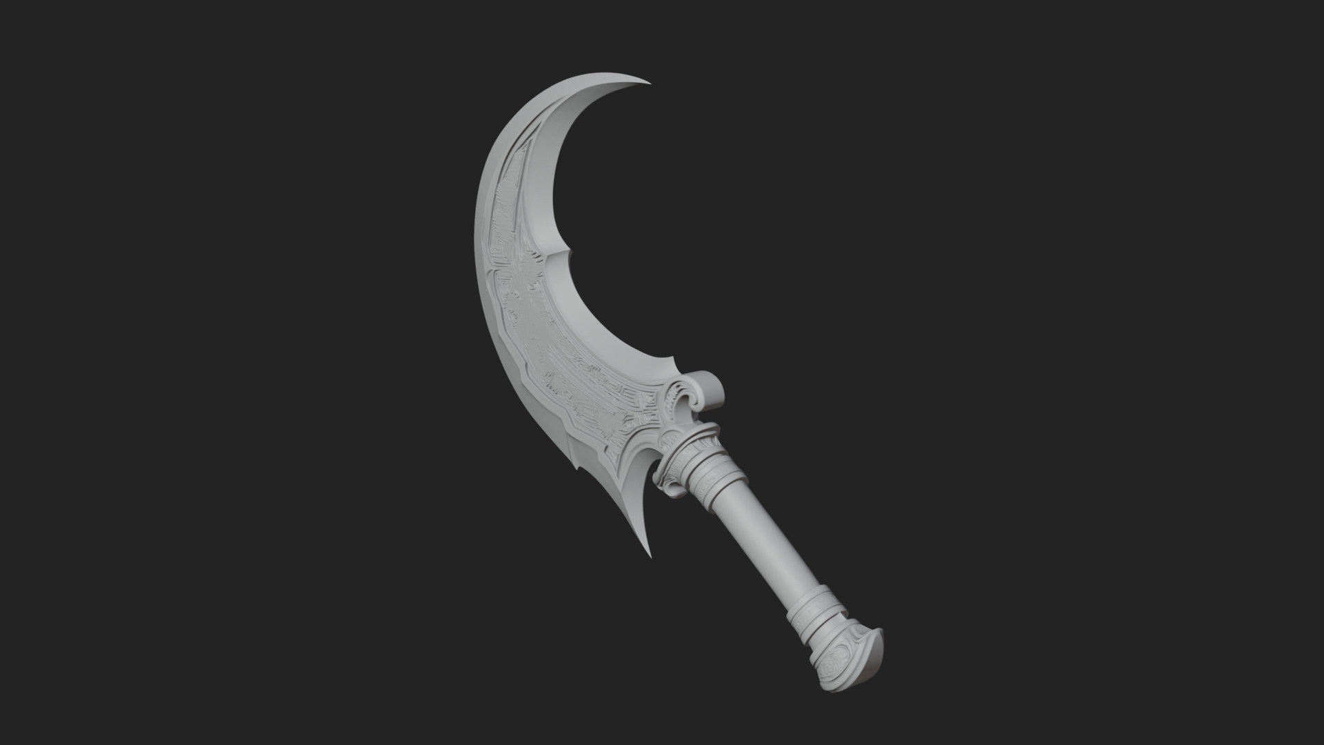 Crescent Hand Blade Model Design 1 3D Print Model 3D Model