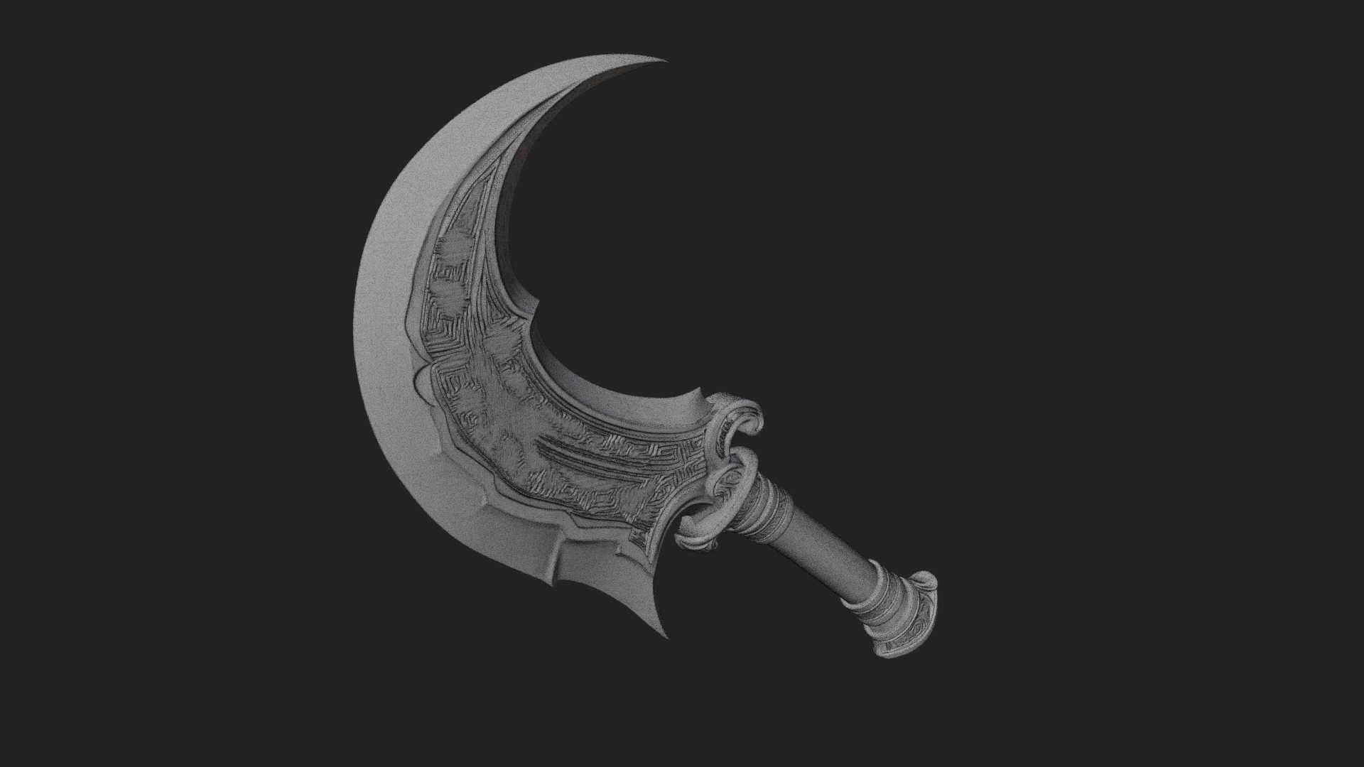 Crescent Hand Blade Model Design 1 3D Print Model 3D Model