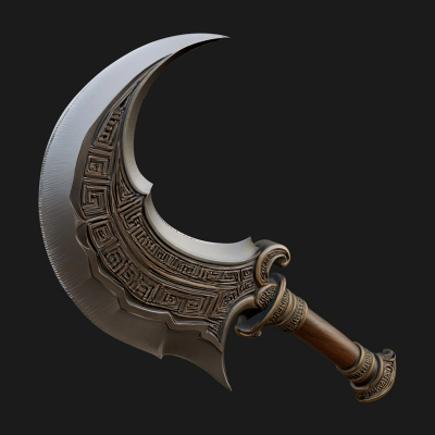 Crescent Hand Blade Model Design 1 3D Print Model