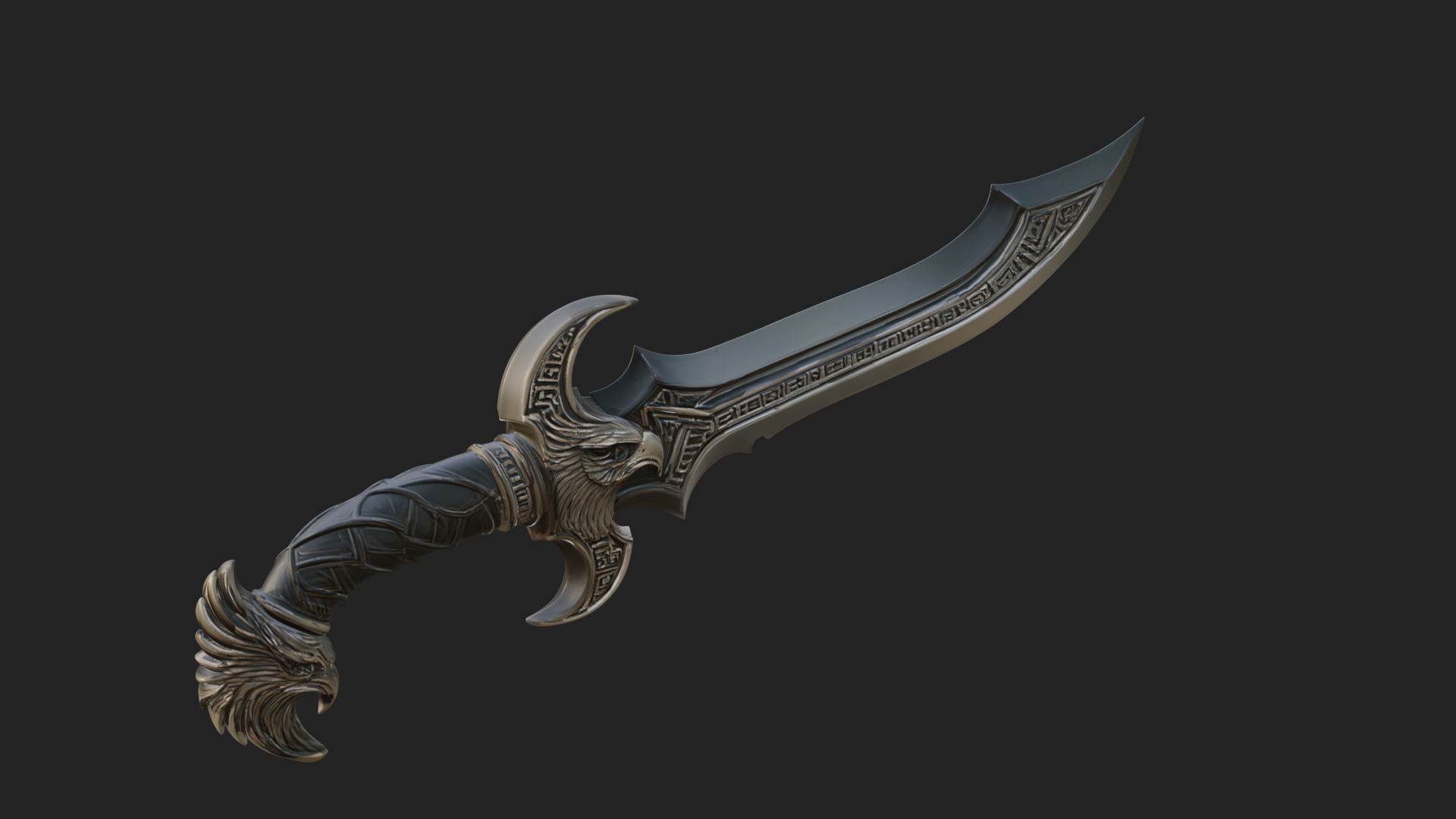 Crescent Hand Blade Model Design 10 3D Print Model 3D Model