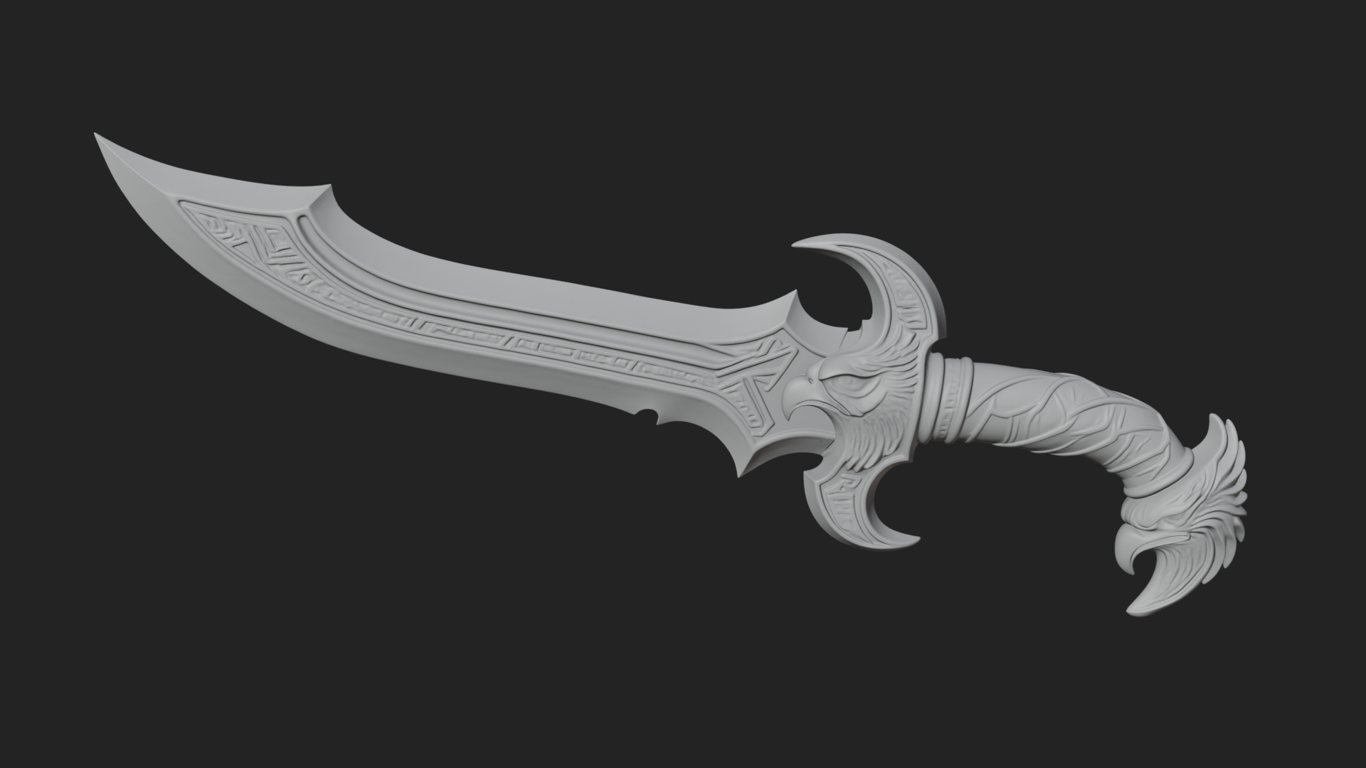 Crescent Hand Blade Model Design 10 3D Print Model 3D Model
