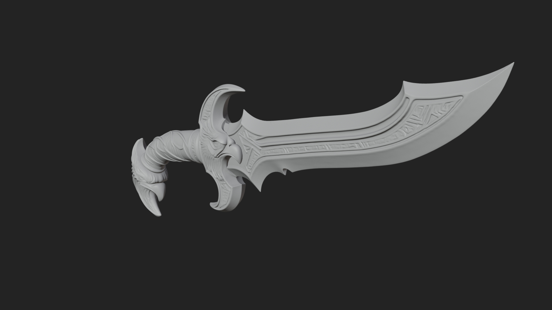 Crescent Hand Blade Model Design 10 3D Print Model 3D Model