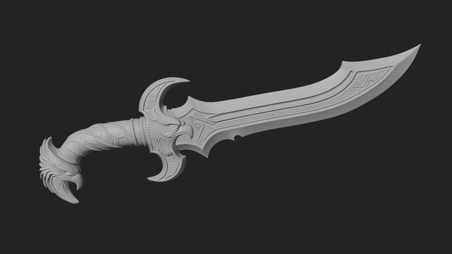 Crescent Hand Blade Model Design 10 3D Print Model 3D Model