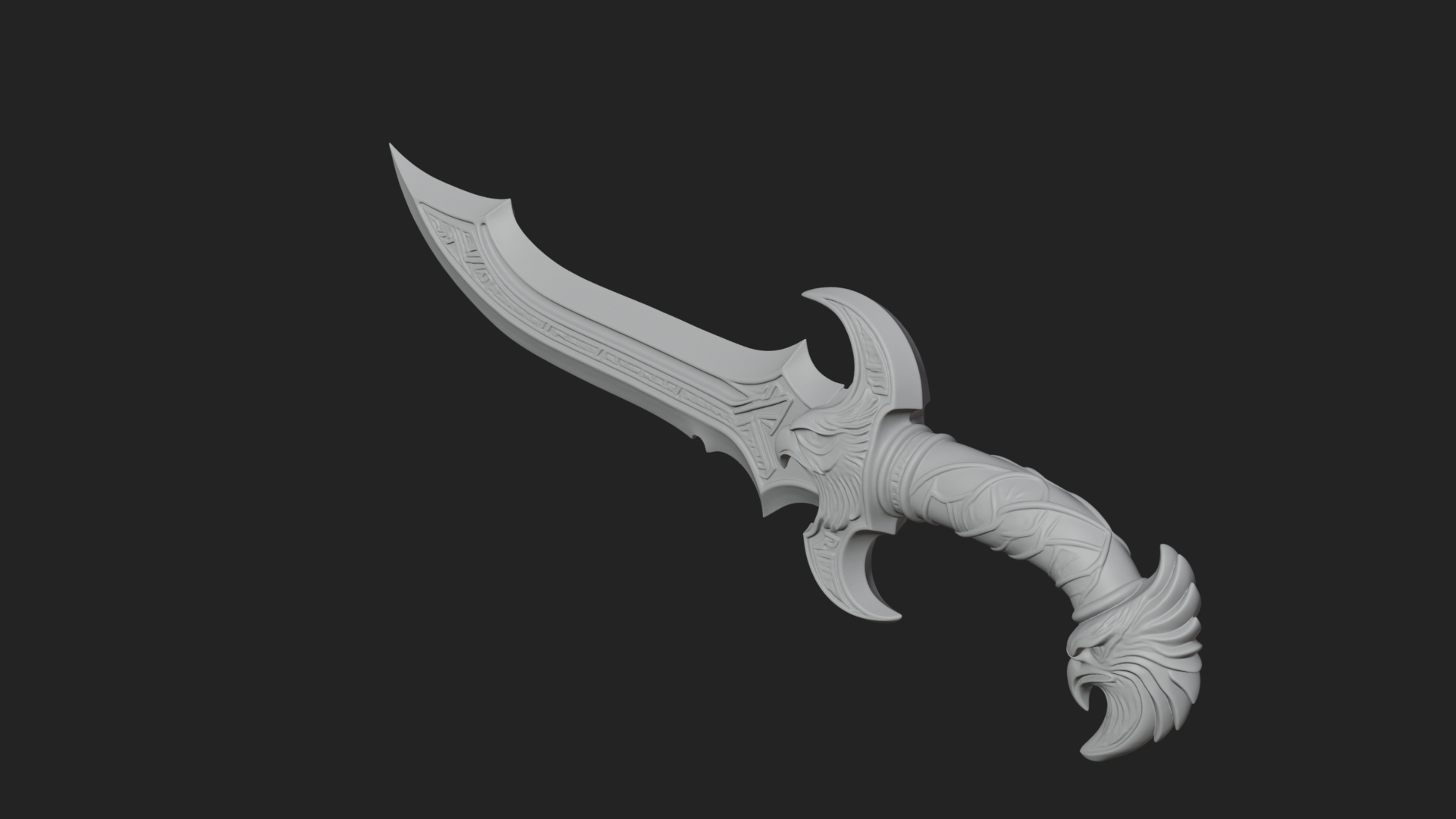 Crescent Hand Blade Model Design 10 3D Print Model 3D Model