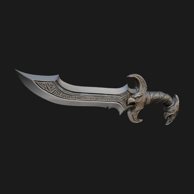 Crescent Hand Blade Model Design 10 3D Print Model