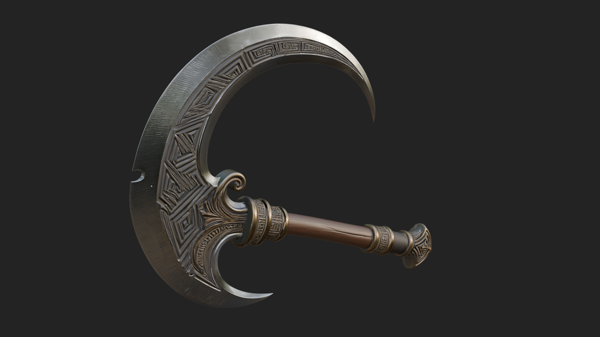 Crescent Hand Blade Model Design 2 3D Print Model 3D Model