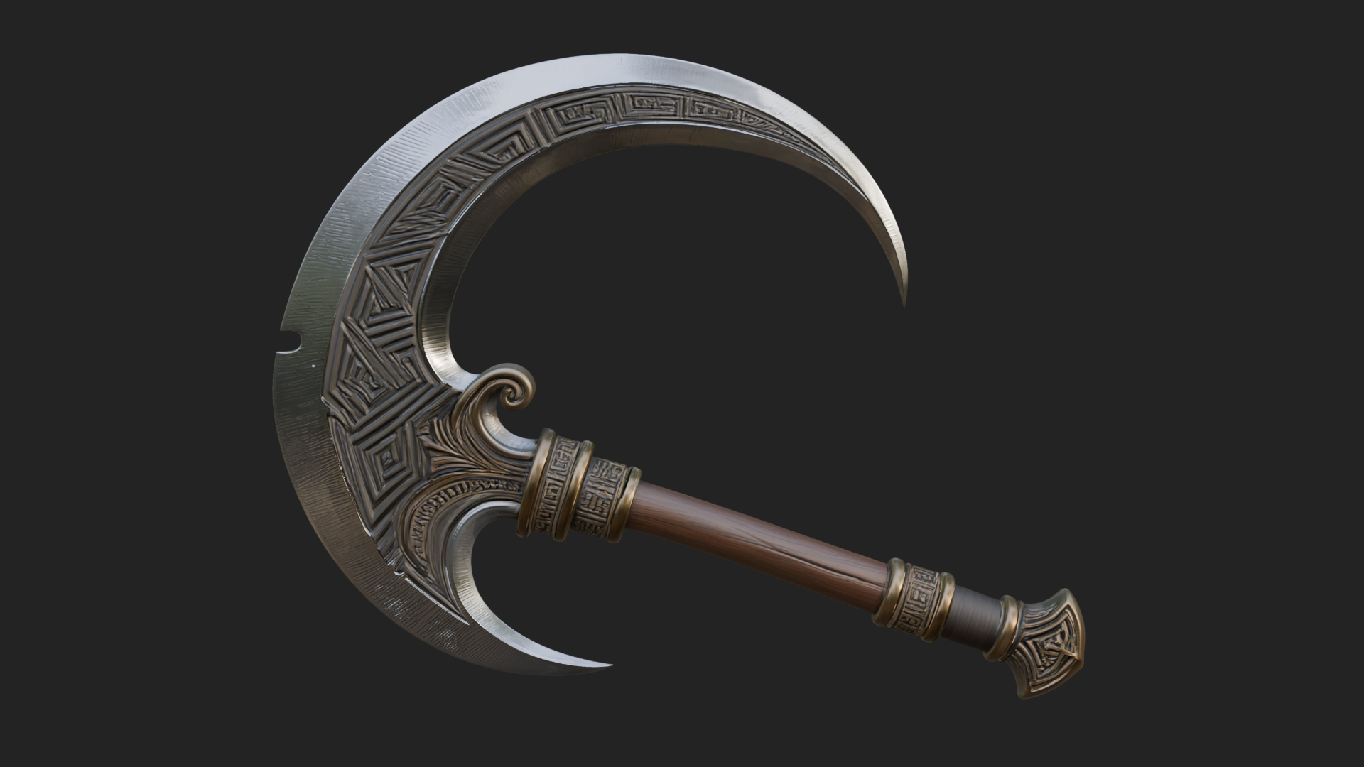 Crescent Hand Blade Model Design 2 3D Print Model 3D Model