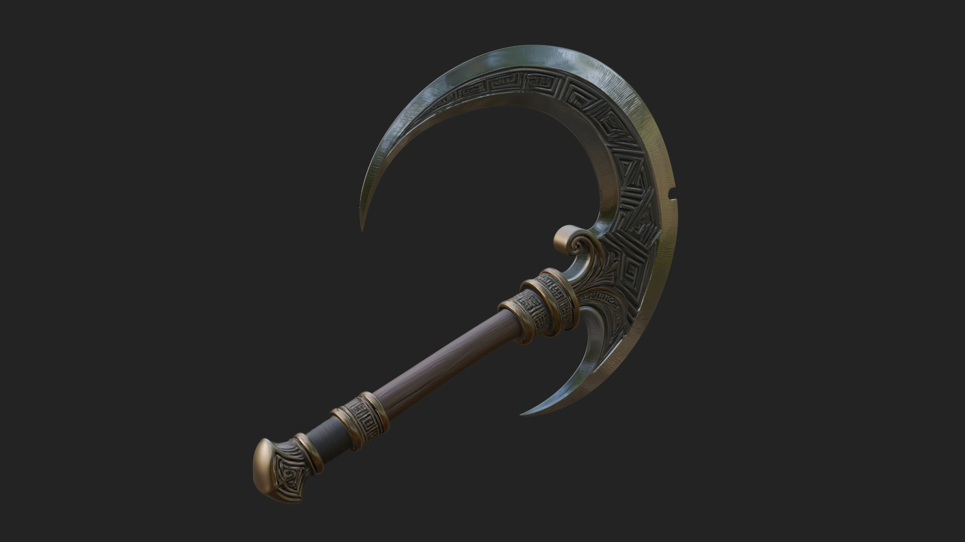 Crescent Hand Blade Model Design 2 3D Print Model 3D Model