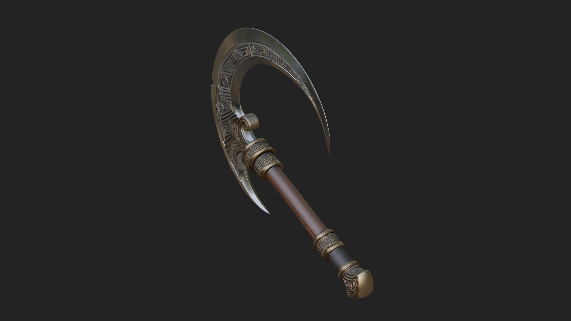 Crescent Hand Blade Model Design 2 3D Print Model 3D Model