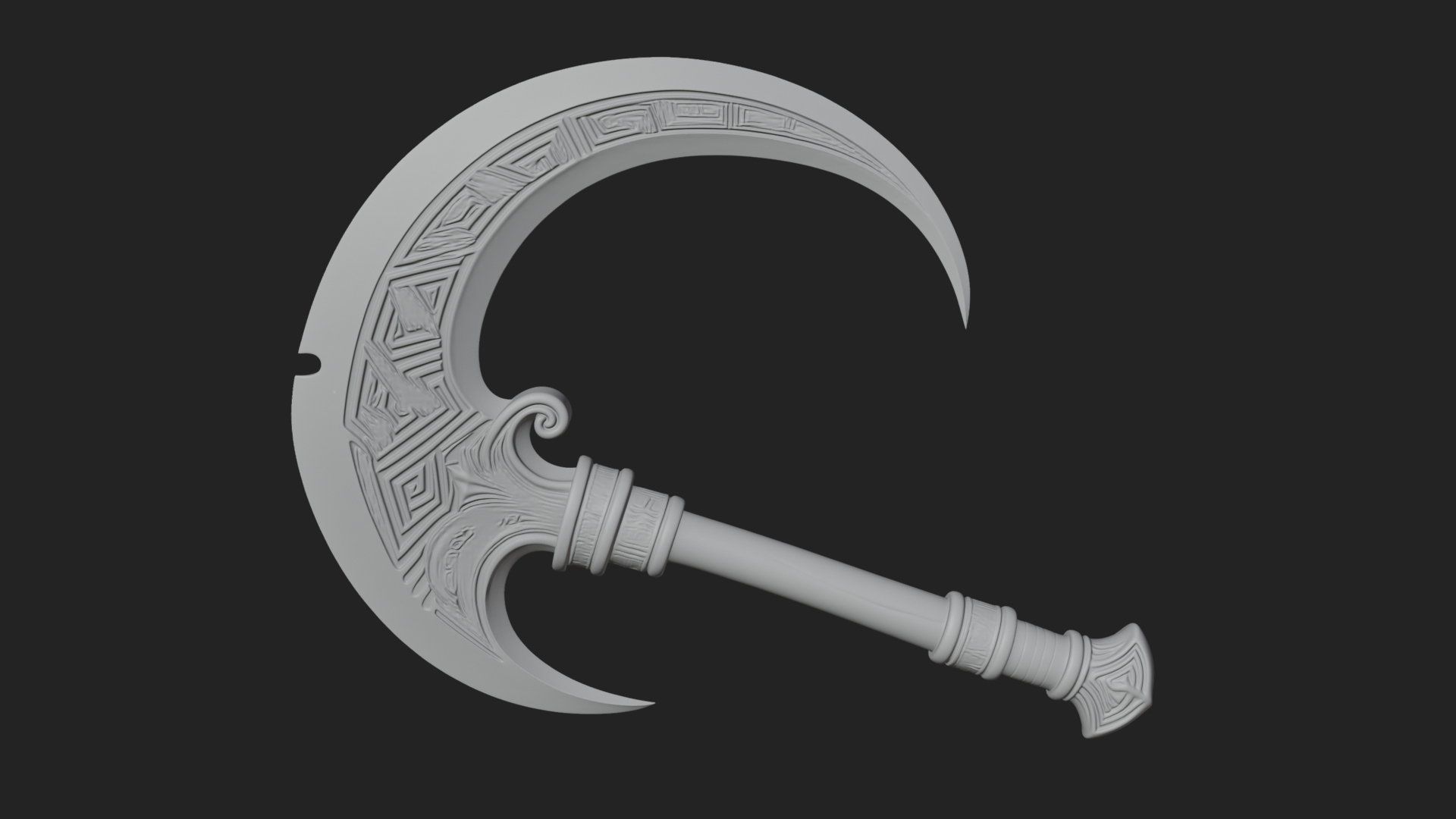 Crescent Hand Blade Model Design 2 3D Print Model 3D Model