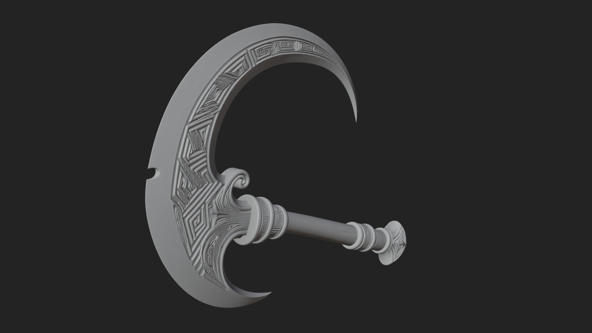 Crescent Hand Blade Model Design 2 3D Print Model 3D Model
