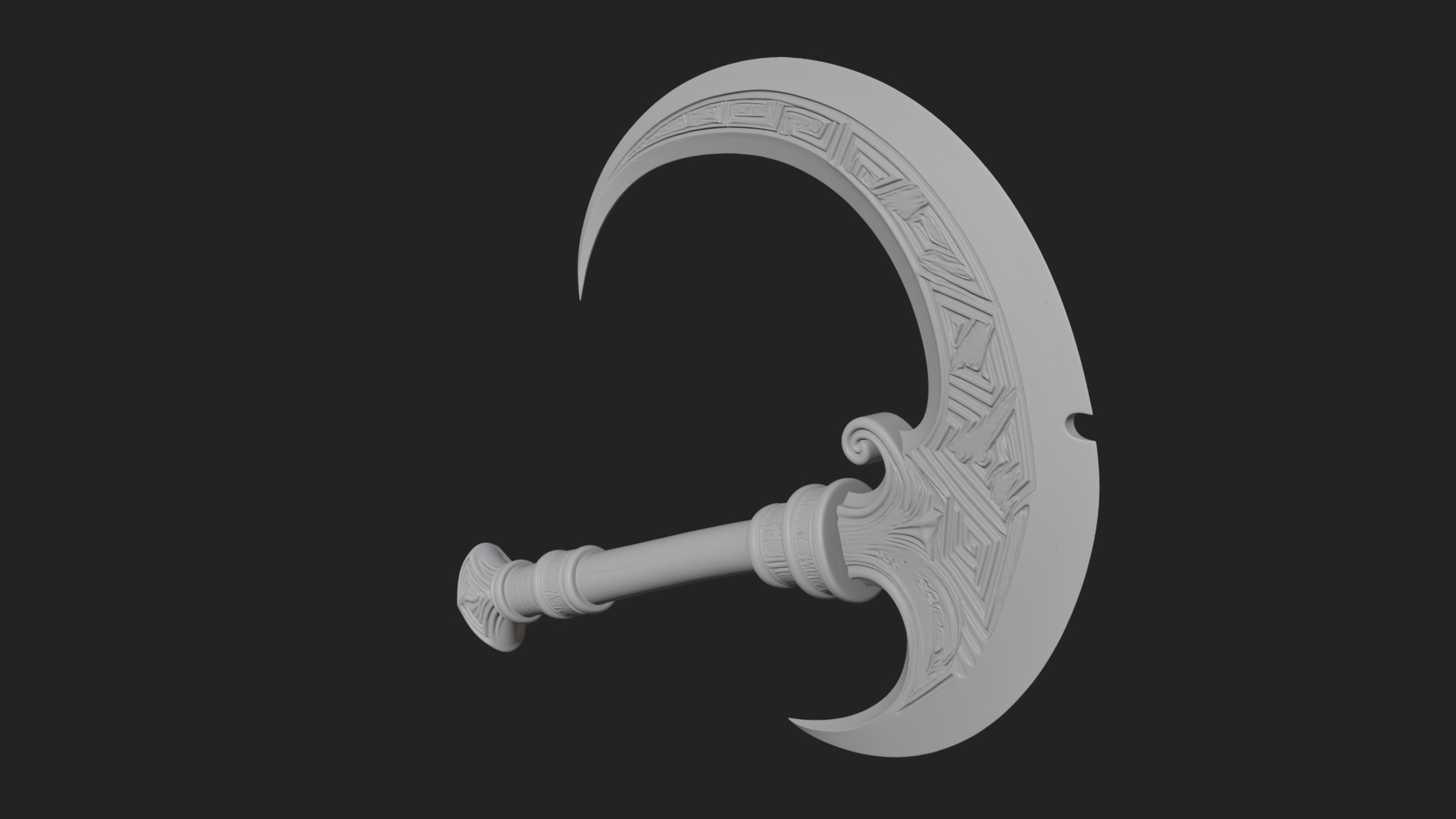 Crescent Hand Blade Model Design 2 3D Print Model 3D Model